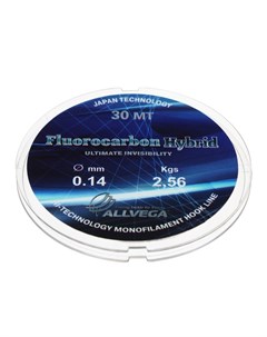 Леска монофильная Fluorocarbon Hybrid диаметр 0 14 мм тест 2 56 кг 30 м флюорокарбон 65 Allvega