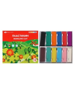 Пластилин Цветик 12 цветов 180 г со стеком Завод художественных красок «невская палитра»