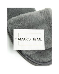 Тапочки женские открытый нос размер 39 41 цвет графит Amarohome