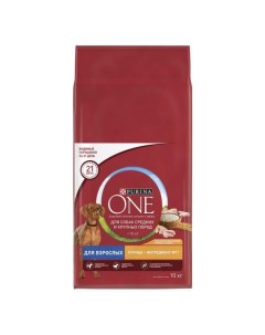 Сухой корм Purinа One medium maxi для взрослых собак курица рис 10 кг Purina one