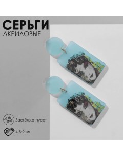 Серьги акрил «Девушка» китаянка в наряде, цветные Queen fair