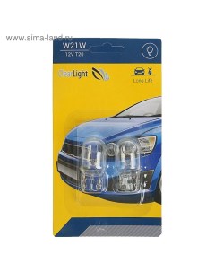 Лампа автомобильная,, W21W, Т20 12 В, набор 2 шт Clearlight