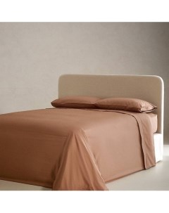 Притачная простыня из хлопкового перкаля 300 нитей 200 x 200 x 40 Zara home