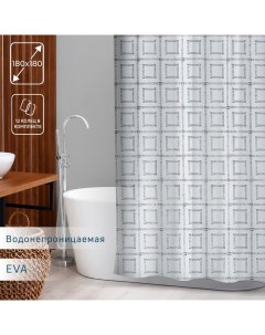 Штора для ванны «Квадро», 180?180 см, EVA Доляна