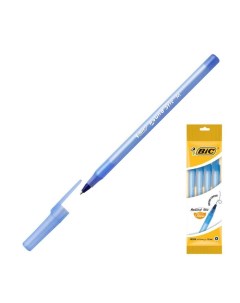 Набор ручек шариковых 4 штуки Round Stic Classic узел 1 0 мм среднее письмо синие чернила Bic