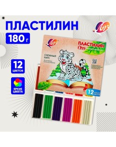 Пластилин 12 цветов 180 г ZOO Луч