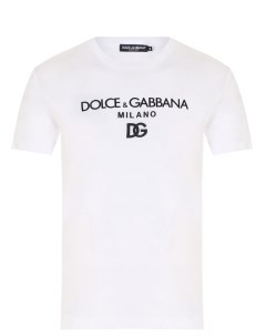 Футболка хлопковая с принтом Dolce&gabbana