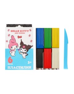 Пластилин 6 цветов 120 г Hello Kitty&friends, пластиковая стека, в картонной упаковке с европодвесом Centrum