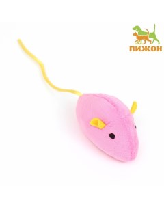 Игрушка для кошек "Мышь с кошачьей мятой", 5 см, розовая Пижон