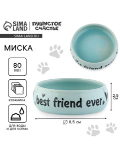 Миска керамическая Best friend, 80 мл, для грызунов Пушистое счастье