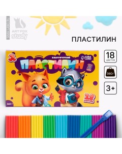 Пластилин 18 цветов мягкий 360 г «1 сентября» Artfox study