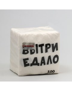 Салфетки бумажные однослойные Гармония цвета "ВыТрИ ЕдАлО" 24*24 см, 100 шт Мой выбор