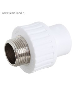 Муфта комбинированная, d=20 мм x 3/4", наружная резьба, полипропиленовая Rtp