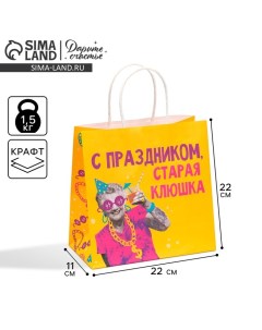 Пакет подарочный, упаковка, «Клюшка», 22 х 22 х 11 см Дарите счастье