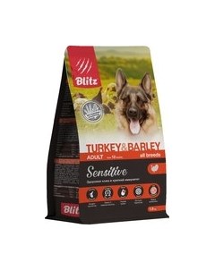 Сухой корм для собак Adult Turkey & Barley / 4223 Blitz pets