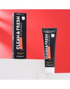 Гелевая зубная паста, Clean&Fresh, с бамбуковым углем и перечной мятой, 105 г Consly