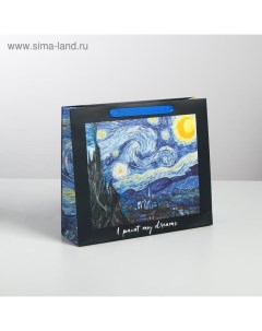 Пакет подарочный ламинированный горизонтальный, упаковка, I paint my dream, M 30 х 26 х 9 см Дарите счастье