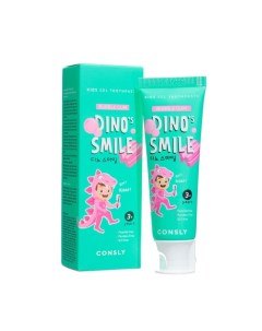 Детская гелевая зубная паста DINO's SMILE c ксилитом и вкусом жвачки, 60 г Consly