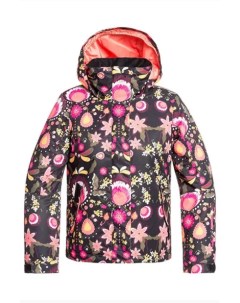 Куртка для сноуборда 18-19 Jetti Girl Black Folk Winter/Living Coral Roxy