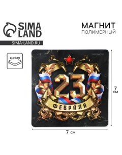 Магнит полимерный «23 Февраля», 7 х 7 см Сима-ленд