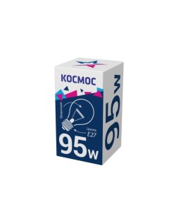 Лампа накаливания 95Вт A50/A55 прозрачная E27 230В LKsmSt55CL95E27v2 Космос