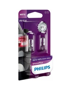 Лампа накаливания W5W VisionPlus 2шт Philips