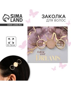 Заколка для волос «Follow your Dreams», 8 х 7,2 см Art beauty