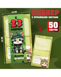 Планер с отрывными листами, 50 л «с 23 февраля. Кот» Artfox