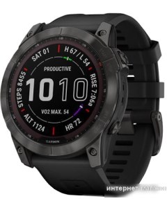 Умные часы Fenix 7X Sapphire Solar 51 мм (серый карбон/черный) Garmin