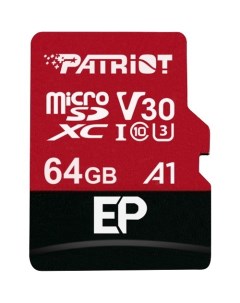 Карта памяти microSDXC EP Series PEF64GEP31MCX 64GB (с адаптером) Patriot