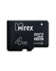 Карта памяти microSDHC (Class 4) 4GB (13612-MCROSD04) Mirex