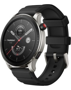 Умные часы GTR 4 (серебристый, с черным ремешком из фторэластомера) Amazfit