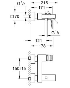 Смеситель Eurocube 23140000 Grohe