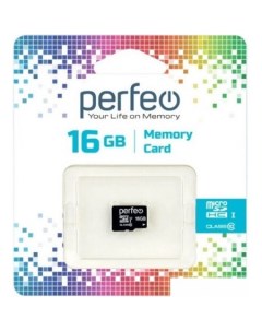 Карта памяти microSDHC Class 10 16GB PF16GMCSH10 Perfeo