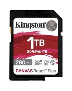 Карта памяти Canvas React Plus V60 SDXC 1TB Kingston