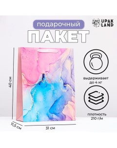 Пакет ламинированный "Мрамор", 31 х 40 х 11,5 см Upak land