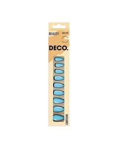 Набор накладных ногтей с клеевыми стикерами CARTOON blue Deco.