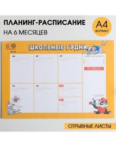 Планинг-расписание школьника А4, 30 л "Школьные будни" Artfox