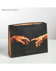 Пакет подарочный ламинированный горизонтальный, упаковка, Imagine, L 40 х 31 х 11,5 см Дарите счастье