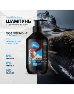 Шампунь для волос SCANDINAVIA AROMA черный шторм с ментолом, 600 мл Lineahome