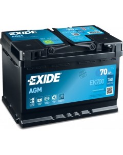 Автомобильный аккумулятор Start-Stop AGM EK700 (70 А/ч) Exide