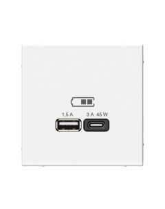 Розетка SE ArtGallery USB А+С 45Вт высок. заряд (без рамки) белый GAL000129 Systeme electric