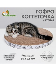 Гофрокогтеточка "" круглая "Спил березы", с пропиткой, 35 х 2,5 см Пижон