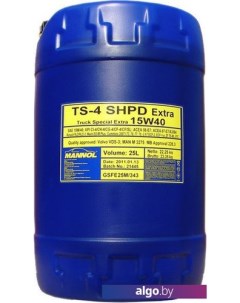 Моторное масло TS-4 SHPD 15W-40 20л Mannol