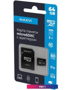 Карта памяти microSDHC 64GB Class 10 UHS-I (1) MSD64GBC10V10 Maxvi