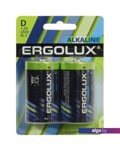 Батарейки Alkaline LR20 BL-2 2шт Ergolux