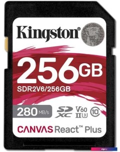 Карта памяти Canvas React Plus V60 SDXC 256GB Kingston