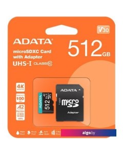 Карта памяти Premier AUSDX512GUICL10A1-RA1 microSDXC 512GB (с адаптером) Adata