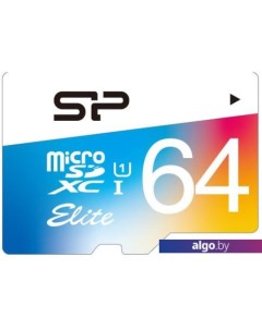 Карта памяти Elite microSDXC SP064GBSTXBU1V21 64GB Silicon power