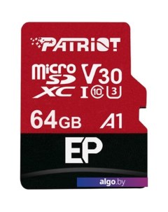 Карта памяти microSDXC EP Series PEF64GEP31MCX 64GB (с адаптером) Patriot